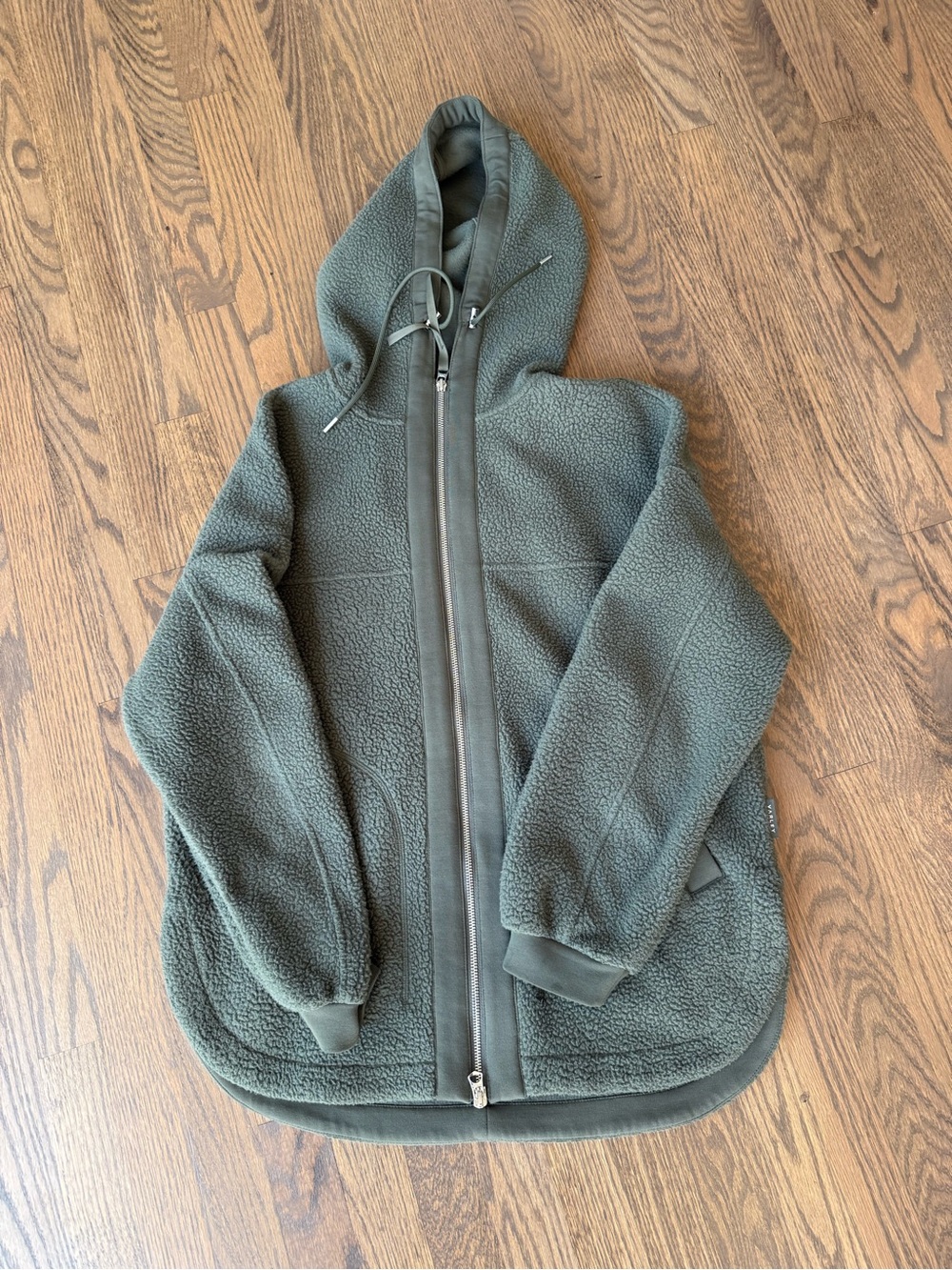Varley Olive Green Sherpa Hooded Jacket